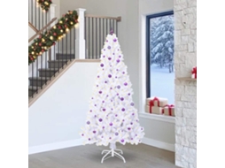 Vidaxl Árvore De Natal Artificial Com 300 Leds Branco 240 Cm Pvc E Aço
