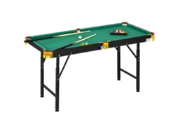 Mesa de bilhar ajustável com acessórios, MDF e aço, 140x63x55cm, 75cm, verde BTFORUS