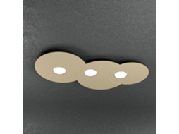Luminária De Teto Redonda Toplight Cloud De 3 Luzes Com Soquete Gx53, Estrutura Cor Areia, Design Moderno 67x36x3cm Top Light