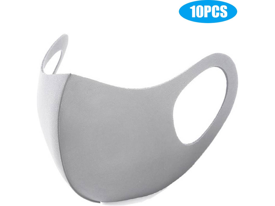 10 Máscaras para Boca Respirável ANSELF Cinzentas