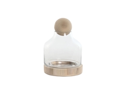 Vaso de vidro transparente de madeira natural Home Esprit 18 x 18 x 24 cm