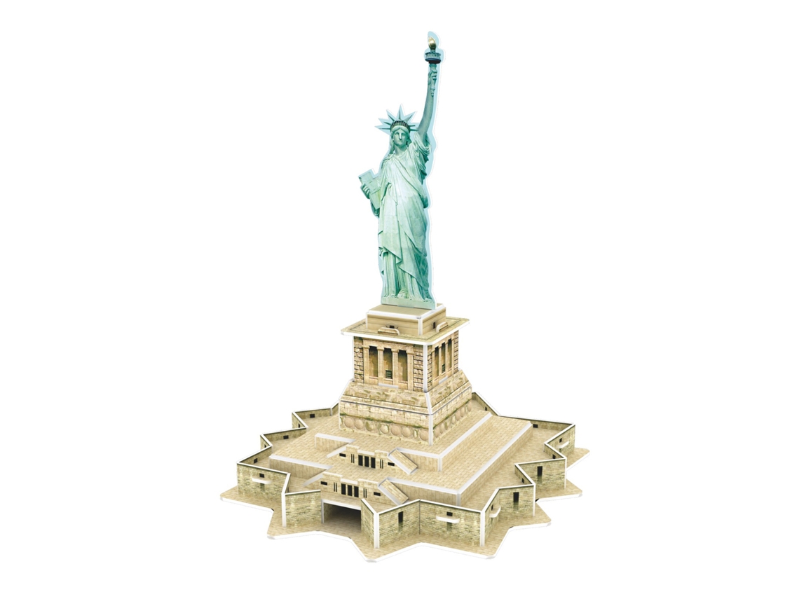 Este Quebra-cabeça 3d Da Estátua Da Liberdade É Composto Por 22 Peças De Papelão E Mede 18 X 17 X 21 Cm.