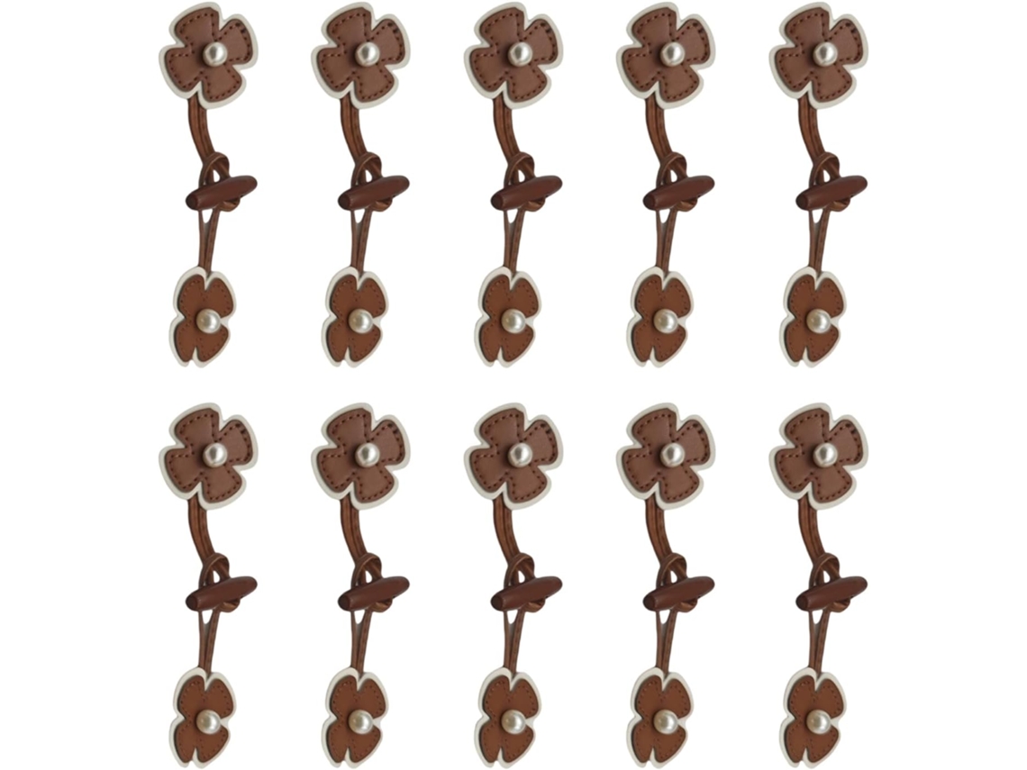 Conjunto De 10 Botões De Costura Em Couro Sintético De Chifre Retrô, Estampa Floral, Acessórios Para Jaquetas.