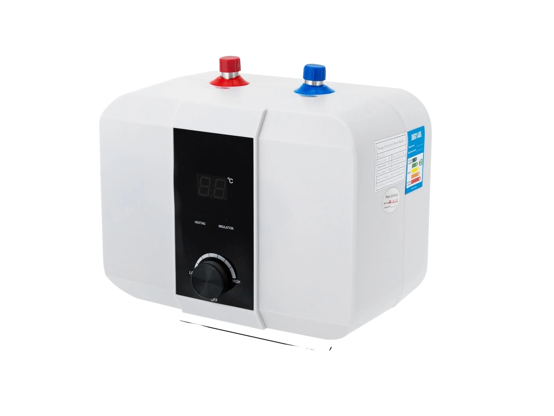 Aquecedor de água elétrico, design compacto, controle de temperatura ajustável, branco OEM