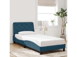 Vidaxl Estrutura De Cama Sem Colchão 80x200 Cm Veludo Azul
