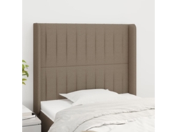 Vidaxl Cabeceira Cama C/ Abas Tecido 93x16x118/128cm Cinza-acastanhado