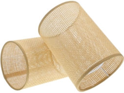 Conjunto De 2 Luminárias Pendentes De Vime Trançado E27e14, Diâmetro 4,2 Cm, Versáteis, Em Vime Natural.
