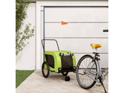 Vidaxl Reboque De Bicicleta P/ Animais Tecido Oxford/ferro Verde/preto