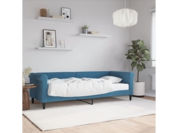 Sofá cama con colchón de 80x200 cm en terciopelo azul