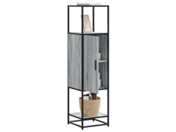 Vidaxl Armário Alto 35,5x35x139 Cm Madeira E Metal Cinza Sonoma