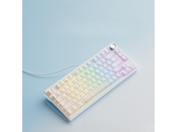 Teclado mecânico para jogos, com Fio, botão de volume e retroiluminação RGB. Branco Hexinyigjly