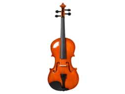Violino 4/4 Para Adultos Com Acessórios, Estojo, Arco, Cordas, Cavalete, Afinador, 58,5x21,5x7cm
