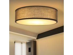 ZMH Luminária de teto redonda moderna de tecido Ø38 cm com soquete E27 para iluminação interna