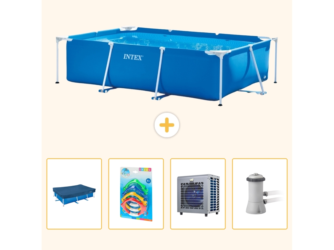 Intex Piscina Com Estrutura Retangular - 300x200x75 Cm - 5-peças S13
