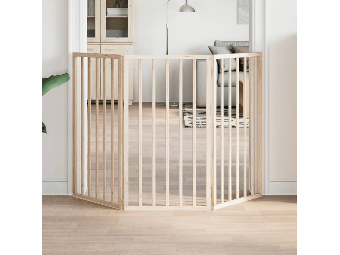 Vidaxl Portão Dobrável Com 3 Painéis, 150 Cm, Madeira De Álamo