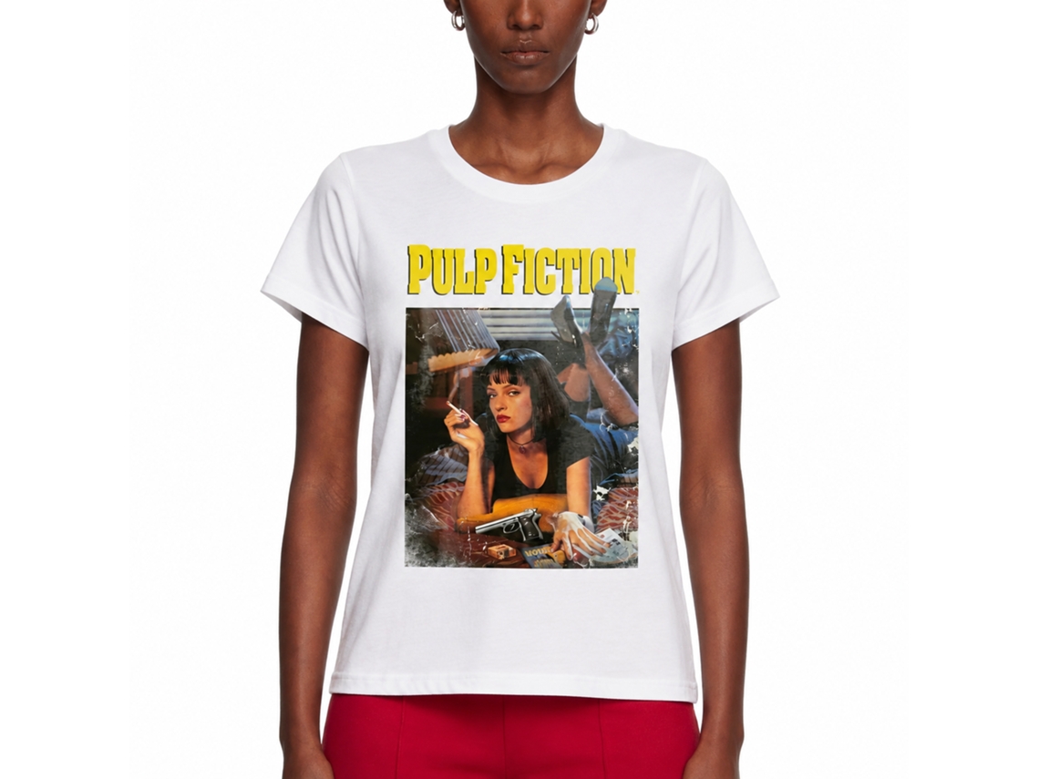 Rockinstone Pulp Fiction Mia Smoking Tee - White Size:xl