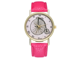 Relógio de Pulso Casal de Quartzo com Pulseira de Couro Pu Moda Rose Red