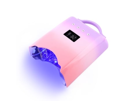 Luz de Cura de Unha Recarregável 78W com Temporizador de Exibição de Tempo de 4 Lcd Sensor Automático Roxo IKIKSO