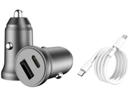 Carregador para Automóvel Fast Charge 20 W 8722 (3A - Tipo C, USB - Preto)
