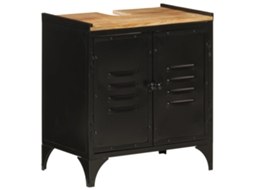 Vidaxl Armário P/ Lavatório Wc 55x35x60 Cm Ferro E Mangueira Maciça