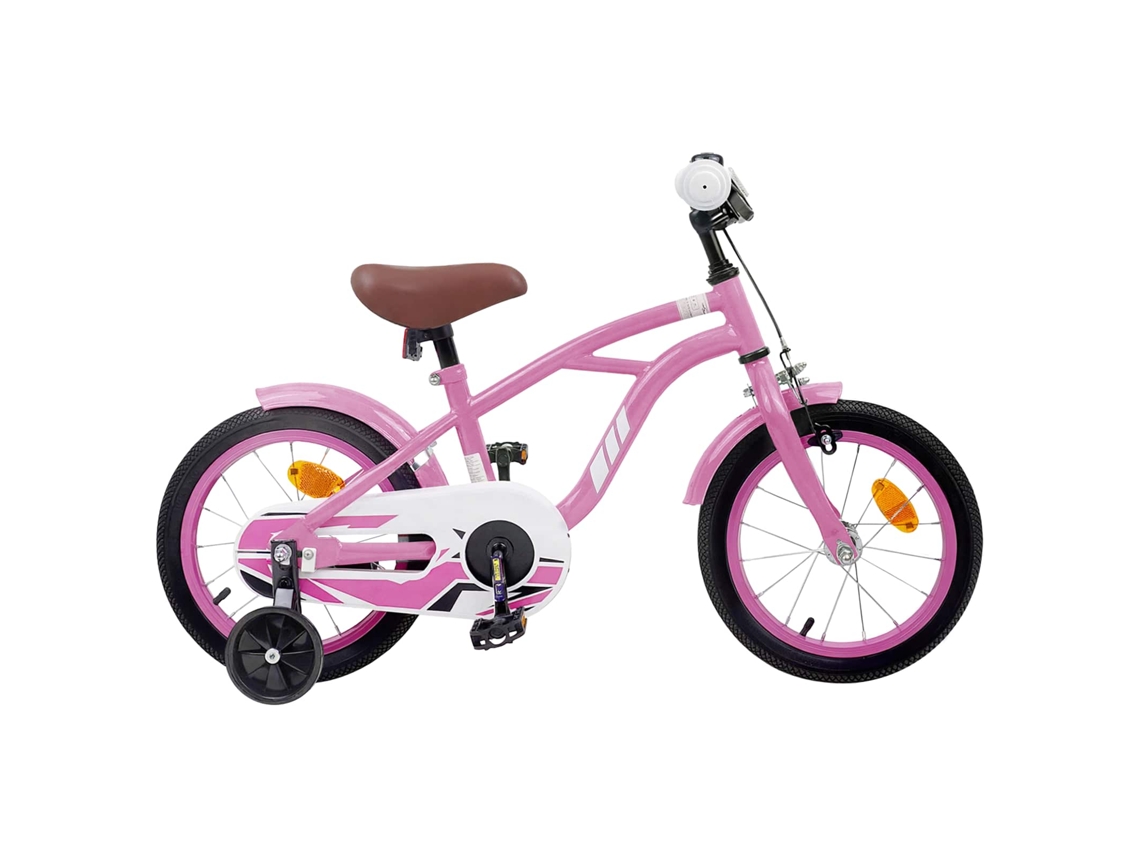 Vidaxl Bicicleta Infantil 12 Polegadas Para 2-4 Anos Rosa Claro