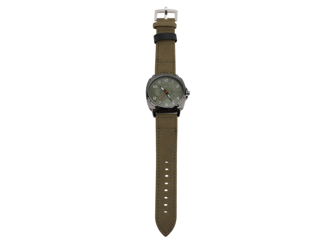 Relógio Analógico Masculino de Quartzo Vintage com Pulseira de Couro Pu Face Grande
