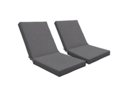 2 Almofadas Externas para Cadeiras com encosto e estofamento 8cm 112x51cm cinza escuro
