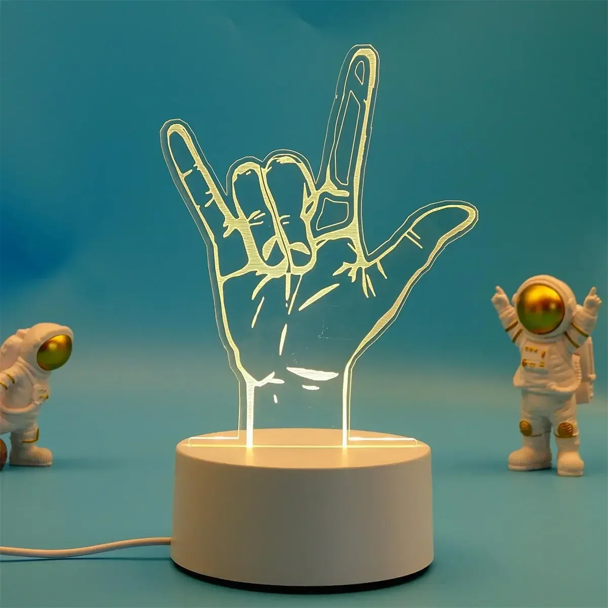 Luminária Noturna Led Usb 3d em Acrílico , Ideal para Decoração de Casa e Quarto. MDUG (3 Cores)