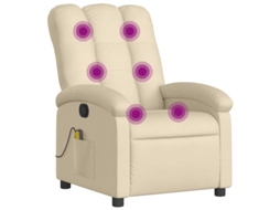 Massage Recliner Chair, Massage Recliner Chairs Vidaxl Creme Tecido