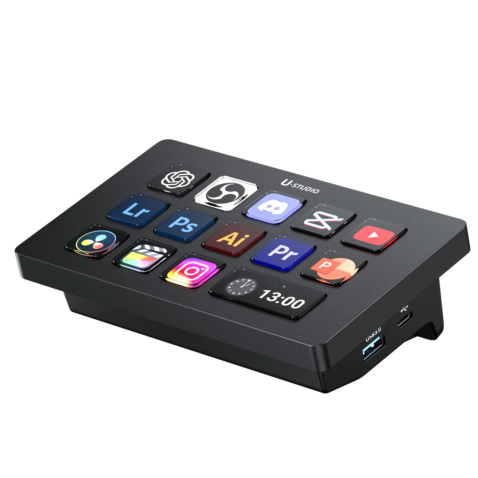 Controlador De Live Streaming D200h, 13 Teclas Lcd, Para Tiktok/youtube/vlog, Criação De Conteúdo, Edição E Jogos