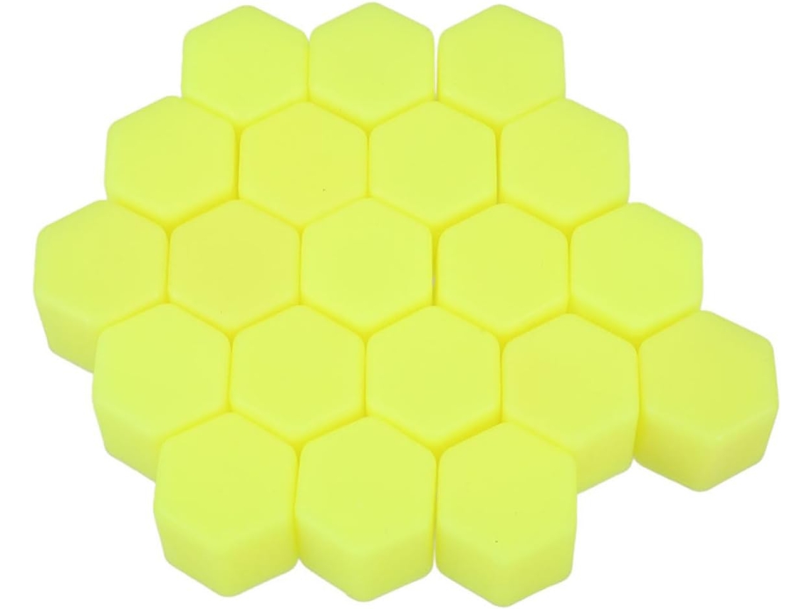 Tampas Sextavadas De Fácil Instalação, 20 Unidades, Silicone Amarelo