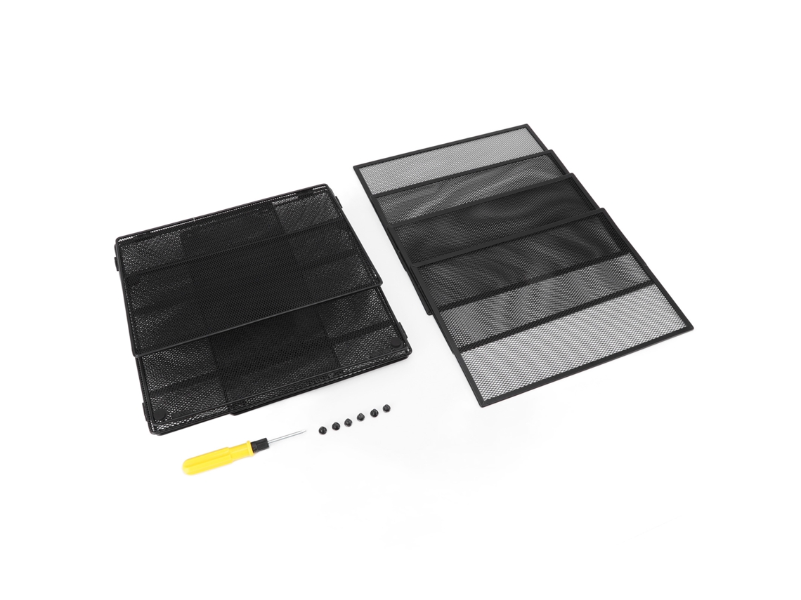 Organizador de arquivos de mesa em metal malha preta com cinco camadas e grande capacidade S/MARCA