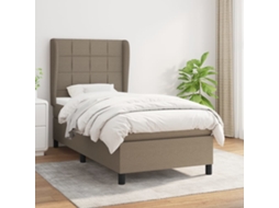 Vidaxl Cama Com Molas/colchão 80x200 Cm Tecido Castanho-acinzentado