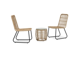 Vidaxl 3 Pcs Conjunto Bistrô Vime Pe Cor Carvalho