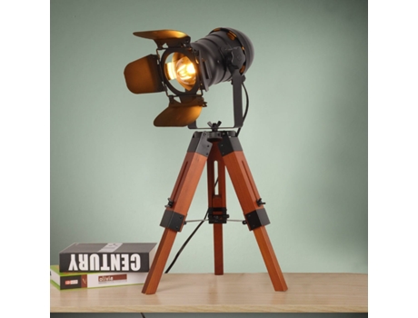 Candeeiro de Mesa Vintage com Tripé Cinema Mini 67Cm