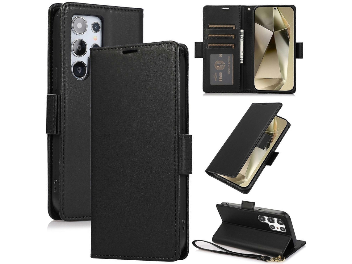 Capa De Couro Antirroubo Rfid Com Fivela Lateral Para Samsung Galaxy S25 / S24 5g