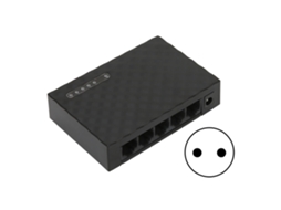 Aetheria switch de Rede Gigabit Ethernet 5 Portas Autoadaptável 1000m com Painel Led Plug Eu