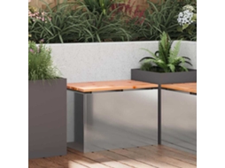 Vidaxl Banco De Jardim Prateado 60 X 40 X 43 Cm Aço Galvanizado