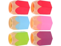 Conjunto Amosfun com 6 Porta canetas de Plástico Coloridos, Organizadores Multifuncionais para Lápis, Ideais e