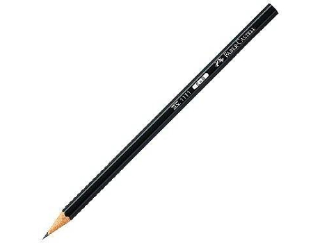 FABER-CASTELL Lápis de Grafite 1111, Mina 2B, Corpo Hexagonal Preto