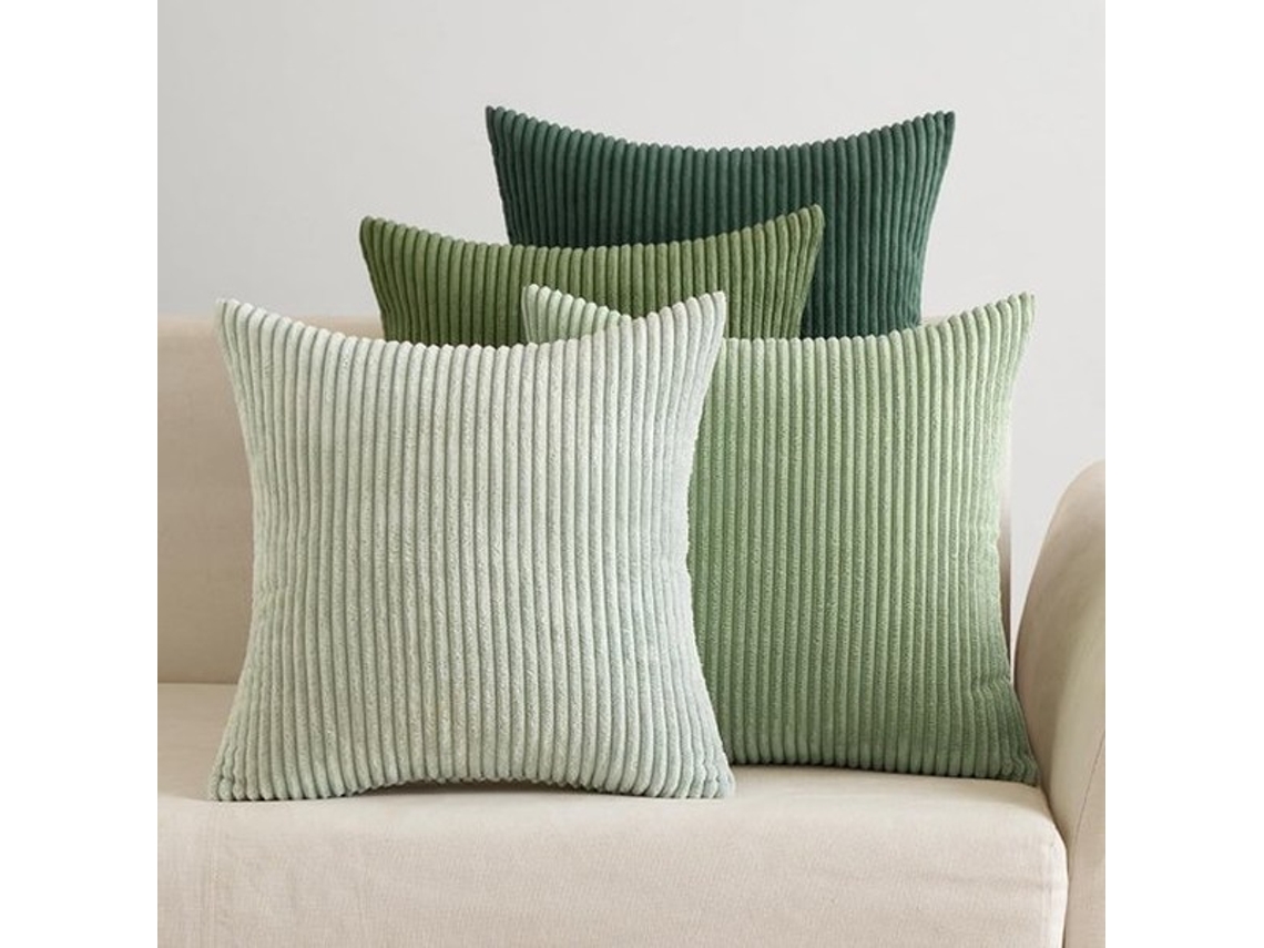 Escolha Sólida - Set De 4 Cushões Decorativos - 50x50 Cm - Corduroy - Materiais Suaves - Encarte Invisível - Cobertores De Cushões