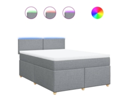 Box Spring Bed, Box Spring Beds Vidaxl Cinzeto Tecido (140 X 190 Cm)
