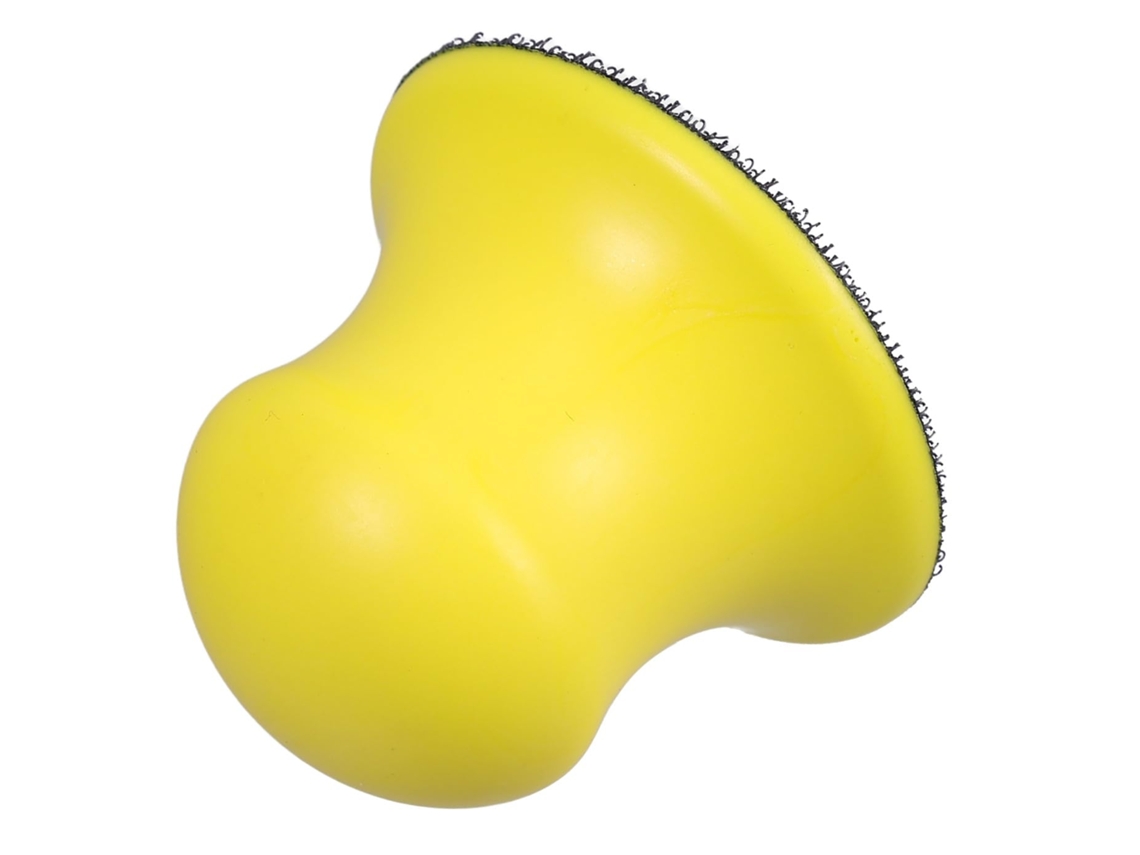 Bloco De Lixa Manual Redondo Espuma Pu Amarela 7,6 Cm (3 Polegadas), Com Base Autoadesiva Para