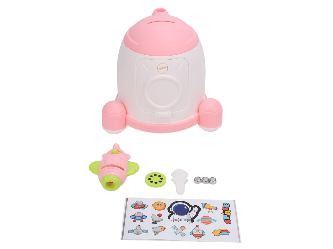 WalshLXq Cofre de Economias com Projeção para Crianças, Adesivos DIY, Chave Eletrônica Educativa para Meninos e Meninas, Rosa