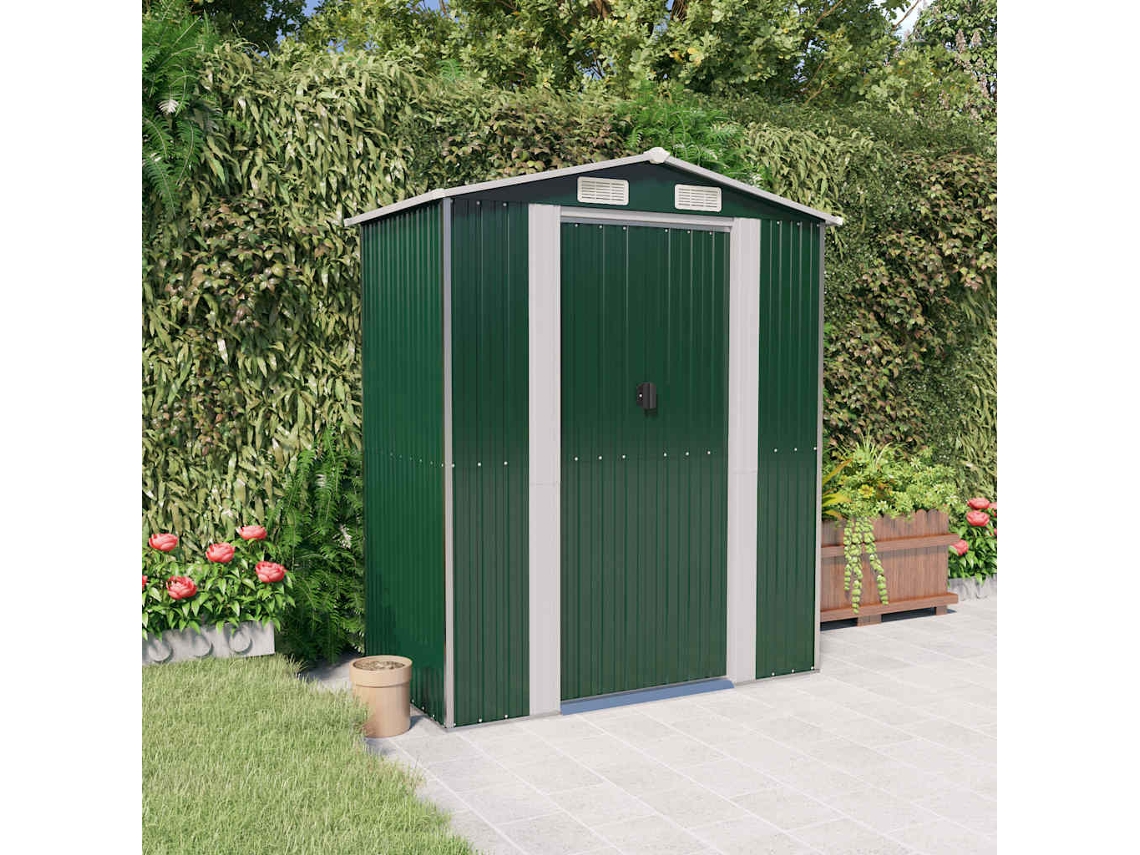 Vidaxl Abrigo De Jardim 192x108x223 Cm Aço Galvanizado Verde