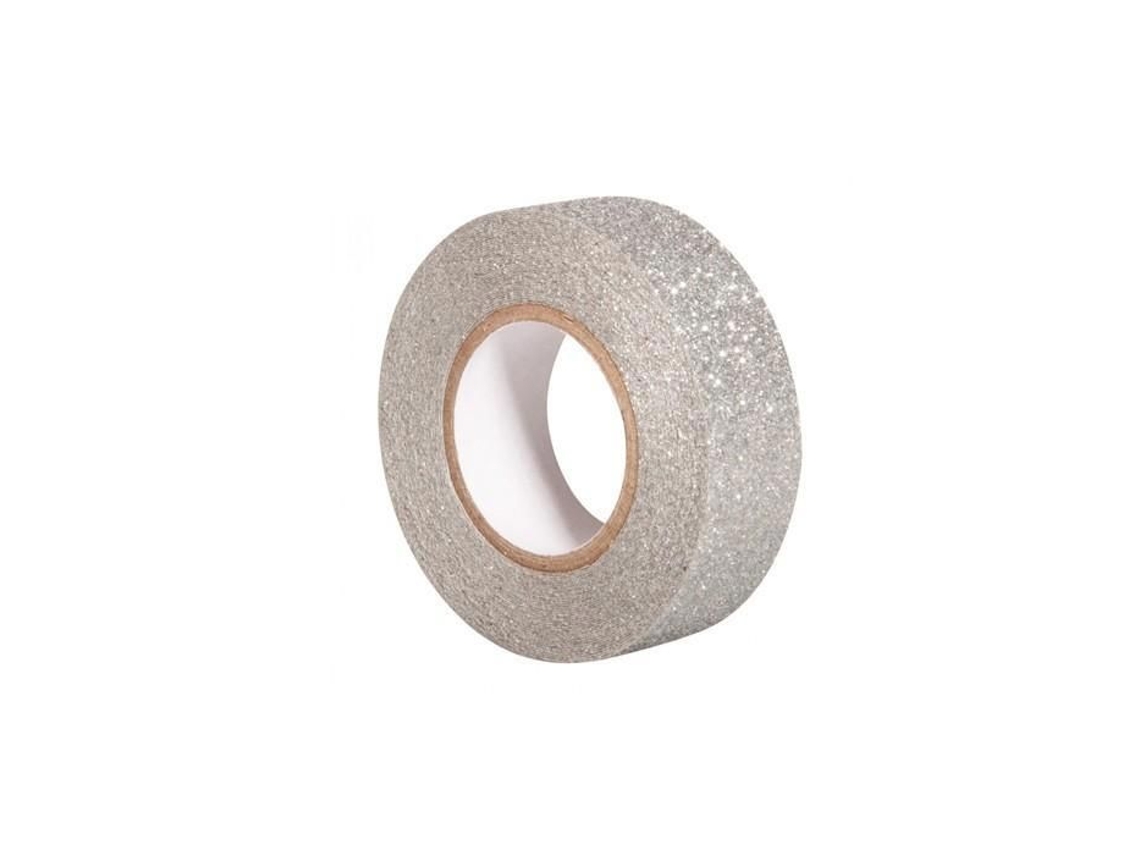 Fita crepe com glitter prata Slowmoose 15 mm x 5 m para decoração de artesanato em papel