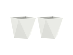 Conjunto 2 Caixa De Vaso Vidaxl Branco Aço (50 X 50 X 50 Cm)