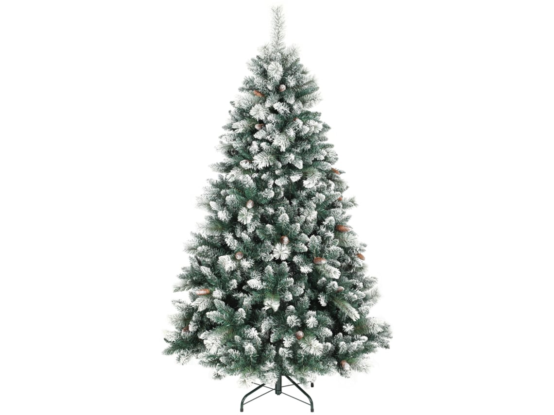 Árvore De Natal Artificial, Cor Branco E Verde, Em Metal, Plástico
