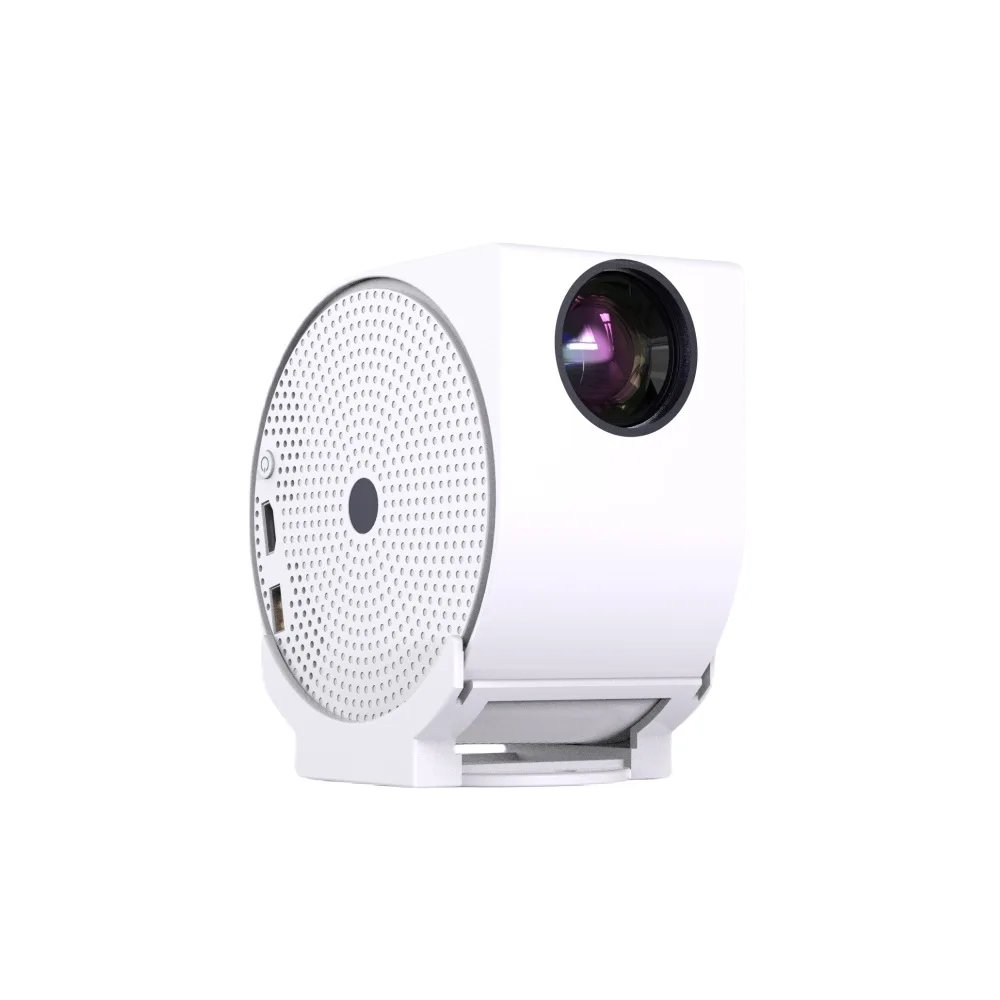 (padrão Europeu Branco) Projetor Smart Cinema 4k De Alta Definição Com Gimbal De 360 Graus