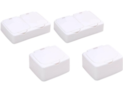 Nuobesty De 4 Caixas Organizadoras De Mesa Em Pp Branco Com Fecho De Encaixe